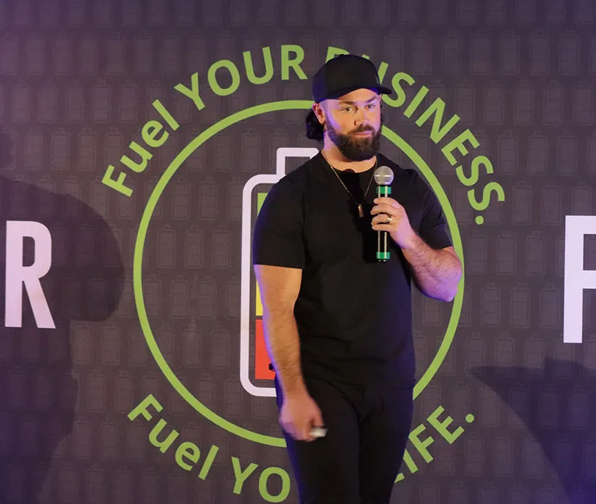 Fractional CMO speaking at "Fuel Your Business" event